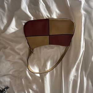 Two-Tone Leather Shoulder Bag